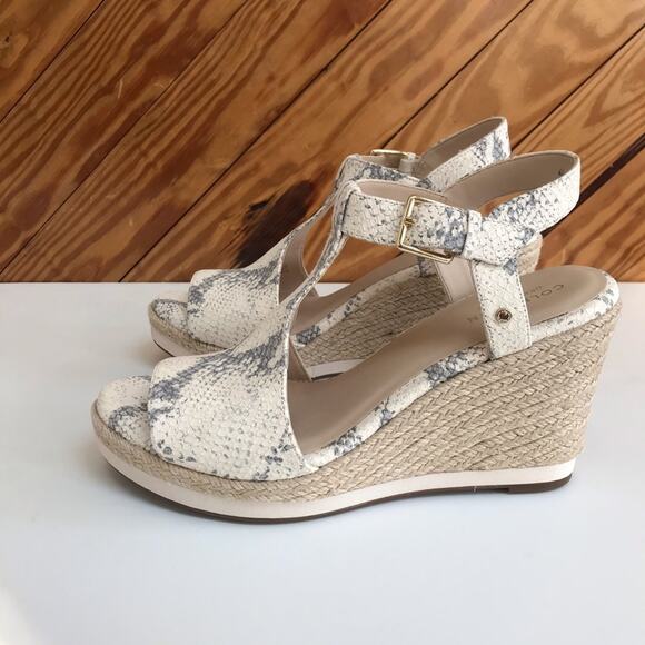 COLE HAAN Cloudfeel Espadrille Open Toe Wedge Sandals - Picture 4 of 9